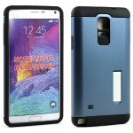 Wholesale Samsung Galaxy Note 4 Slim Fit Armor Hybrid Kickstand (Navy Blue)